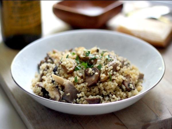 Sauteed mushroom and paneer with couscous/quinoa